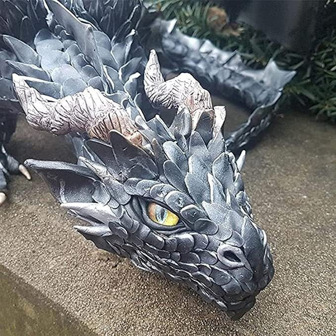 Big Squatting Dragon Sculpture Statue Outdoor Crafts Ornaments