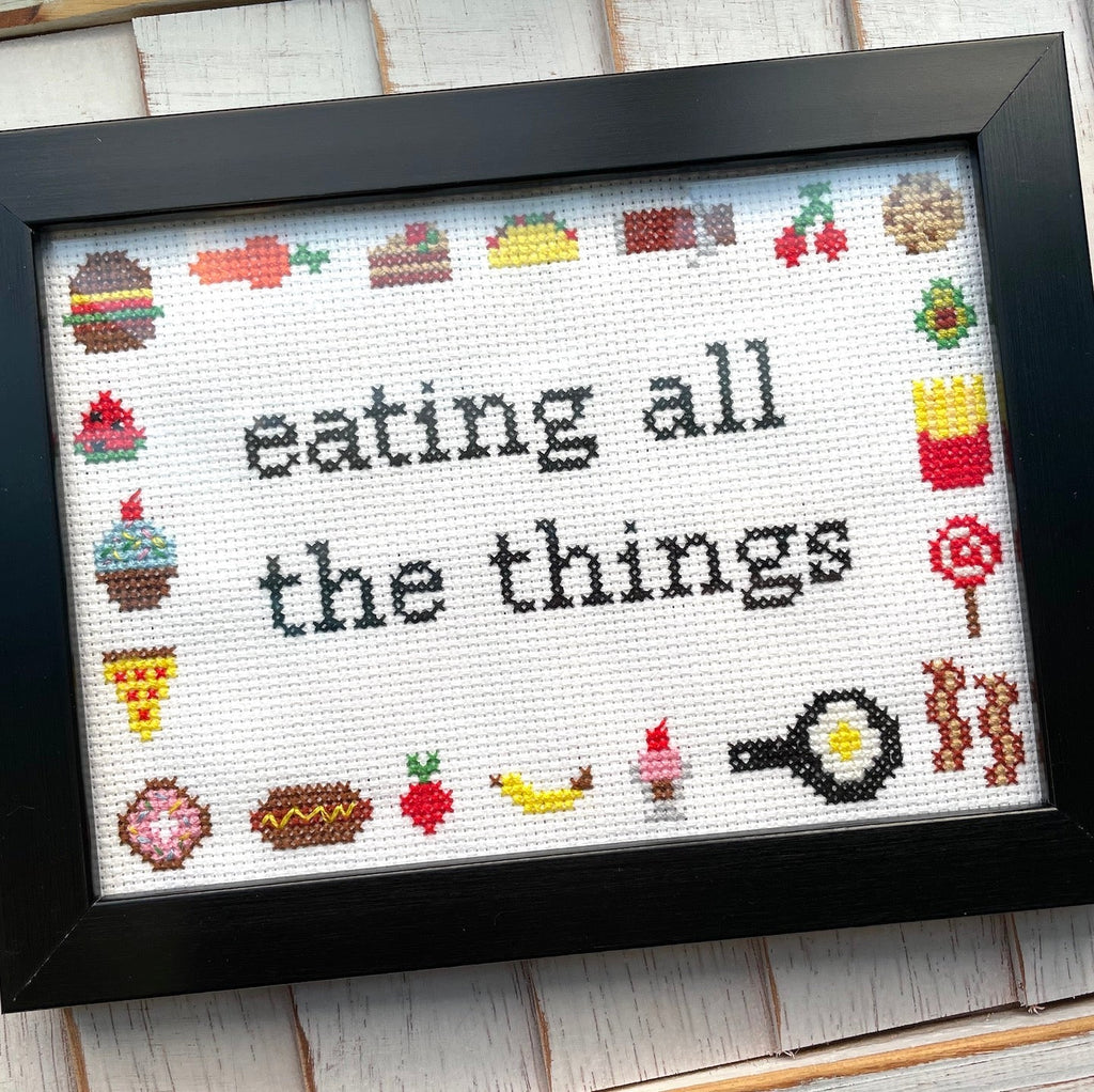 Eating All The Things Counted Cross Stitch Kit