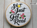 Sh*t Just Got Real Counted Cross Stitch DIY KIT Intermediate