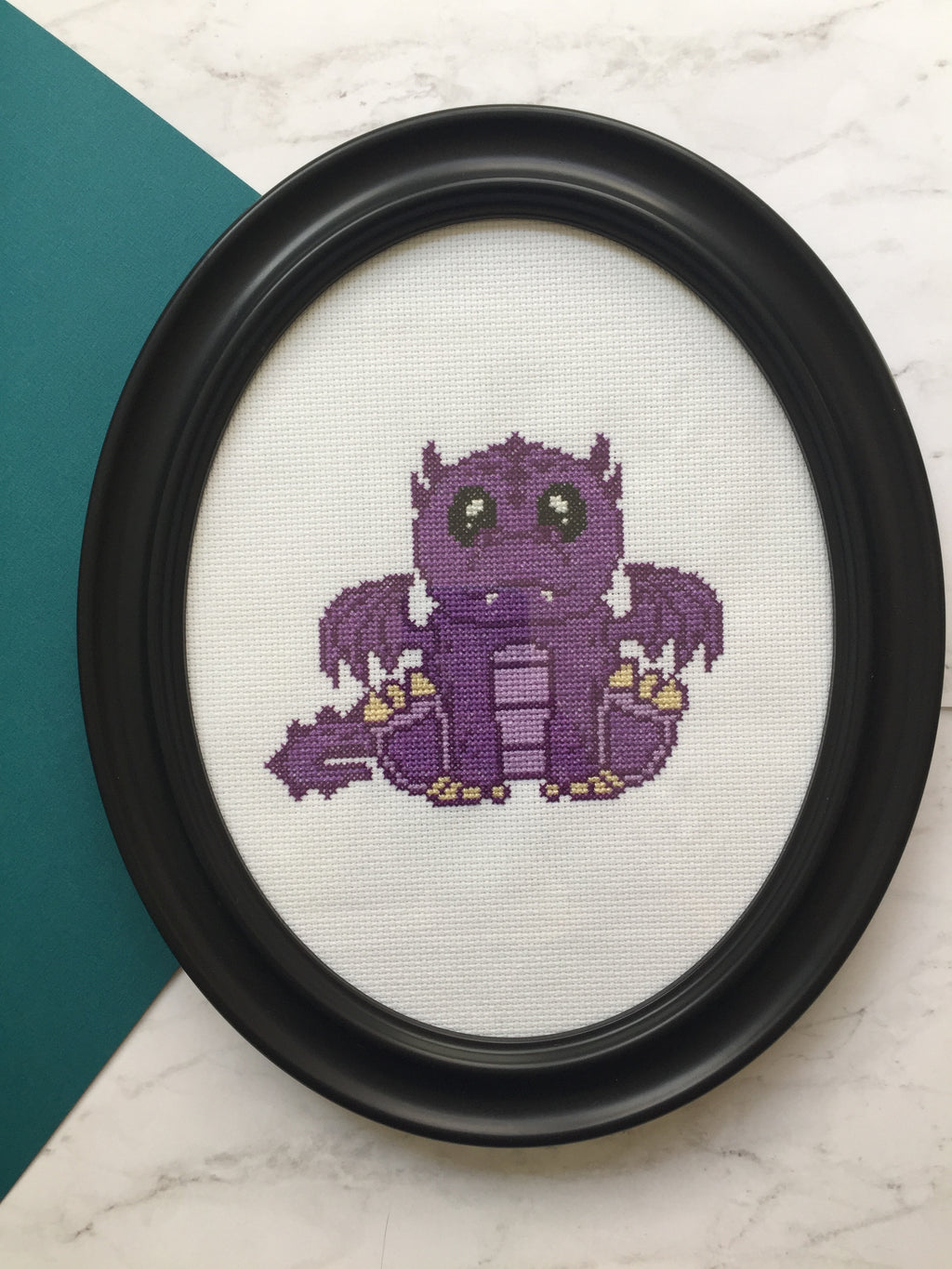 Purple Dragon Counted Cross Stitch DIY KIT Intermediate