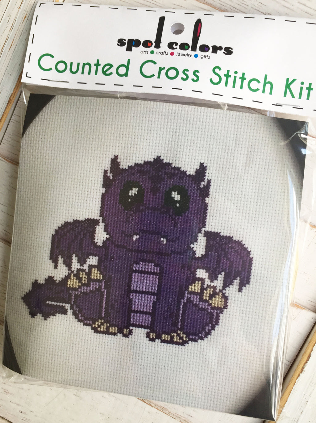 Purple Dragon Counted Cross Stitch DIY KIT Intermediate