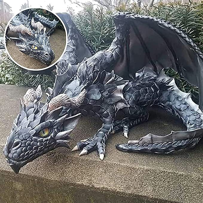 Big Squatting Dragon Sculpture Statue Outdoor Crafts Ornaments